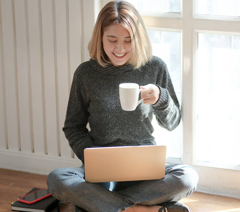 person on laptop